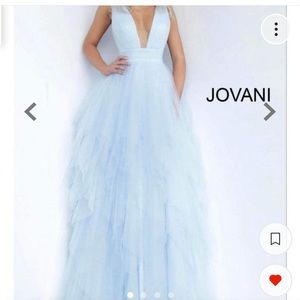 Jovani size 2 sky blue tulle prom dress
